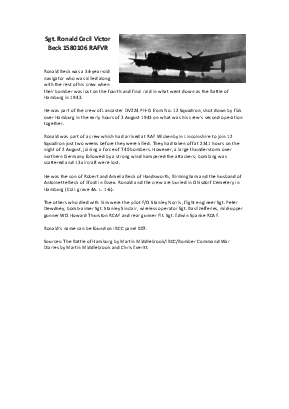 A preview of a PDF biography for Beck, Ronald Cecil Victor